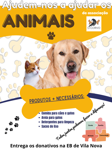 Cartaz angariação de bens para animais