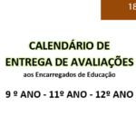 CALENDÁRIO DE ENTREGA DE AVALIAÇÕES - 9º, 11º E 12º ANOS