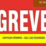 SERVIÇOS MÍNIMOS – GREVE 3 DE FEVEREIRO