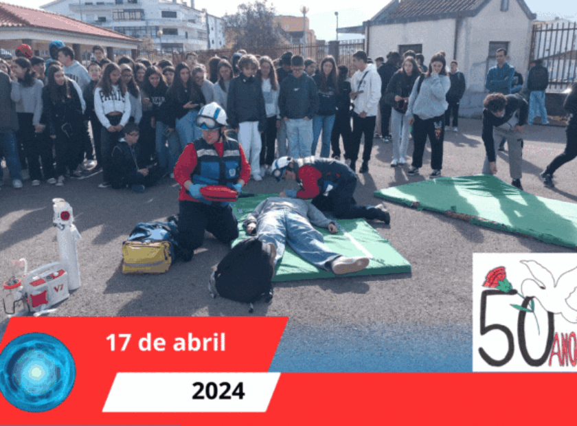 Simulacro de emergência na Escola Básica e Secundária José Falcão