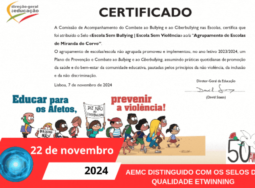 AEMC DISTINGUIDO COM OS SELOS DE QUALIDADE ETWINNING(1)