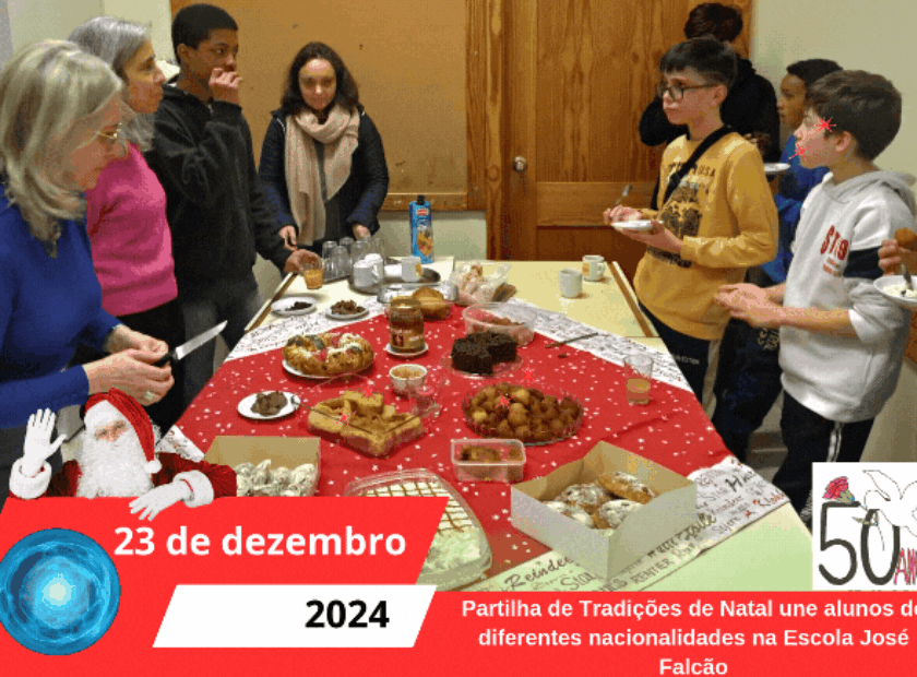 Partilha de Tradições de Natal une alunos de diferentes nacionalidades na Escola José Falcão