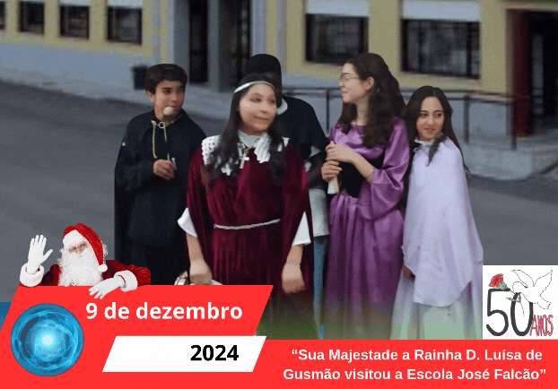 “Sua Majestade a Rainha D. Luísa de Gusmão visitou a Escola José Falcão”