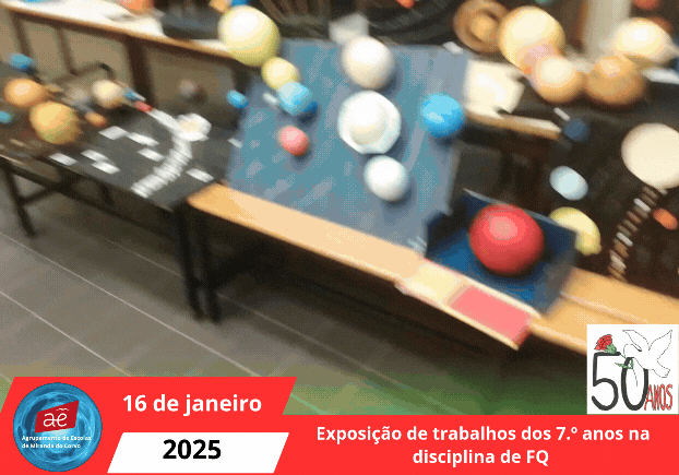 Exposição de trabalhos dos 7.º anos na disciplina de FQ