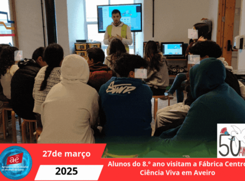 Alunos do 8.º ano visitam a Fábrica Centro Ciência Viva em Aveiro