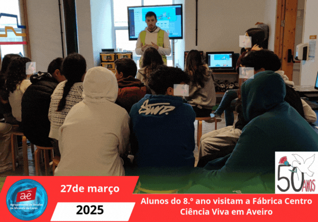 Alunos do 8.º ano visitam a Fábrica Centro Ciência Viva em Aveiro