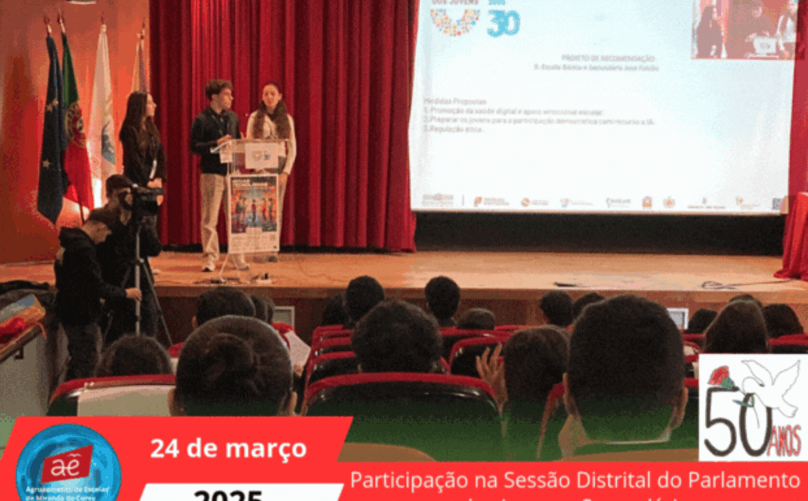 Participação na Sessão Distrital do Parlamento dos Jovens – Secundário