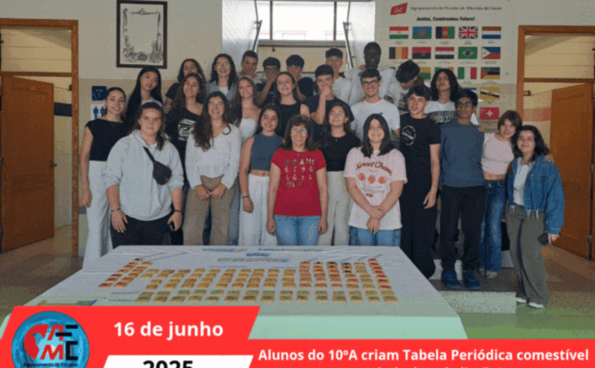 Alunos do 10ºA criam Tabela Periódica comestível com bolachas de limão!