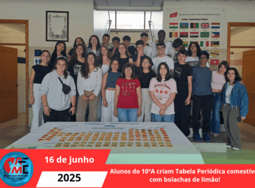 Alunos do 10ºA criam Tabela Periódica comestível com bolachas de limão!