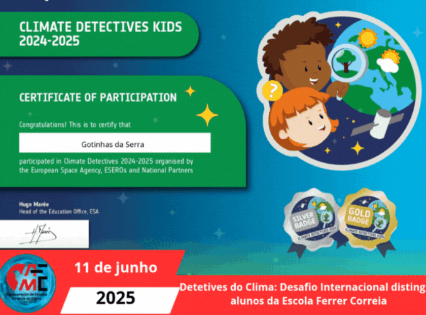CIDetetives do Clima Desafio Internacional distingue alunos da Escola Ferrer Correia