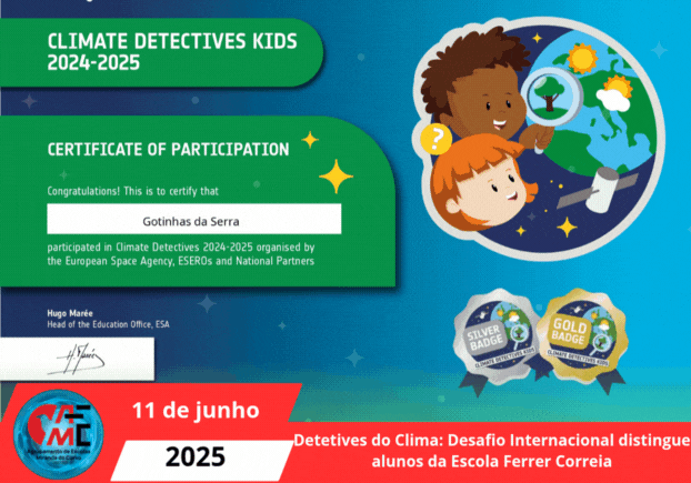 CIDetetives do Clima Desafio Internacional distingue alunos da Escola Ferrer Correia